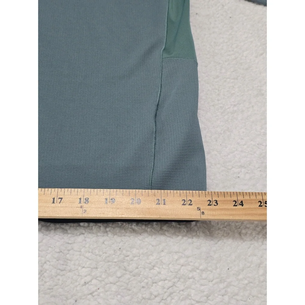 The North Face Mens‎ XL Blue Green Grid Fleece Quarter Zip Pullover Thumbholes